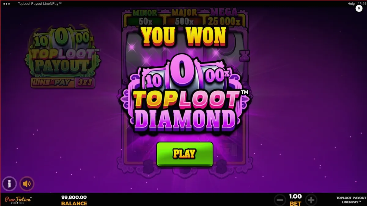 TopLoot Payout LineNPay slot game screen na may mga gintong simbolo